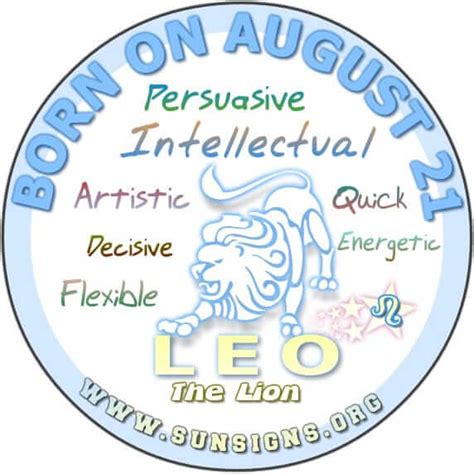 August 21 Zodiac Horoscope Birthday Personality